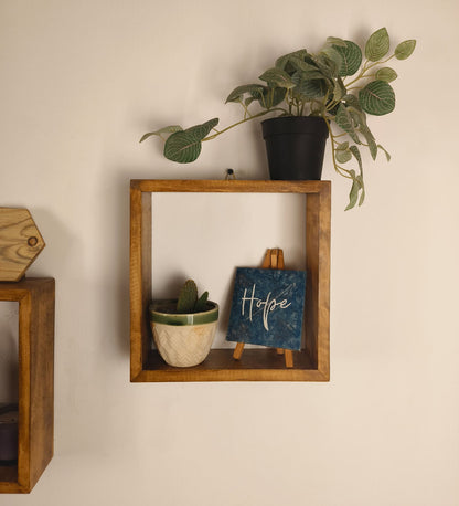 Fall Rectangular Shaped Set of 3 Wooden Wall Shelves