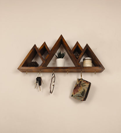 Dream Wooden Wall Shelf Organiser with Key Holders