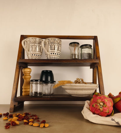 Warm Wooden Shelf Ladder