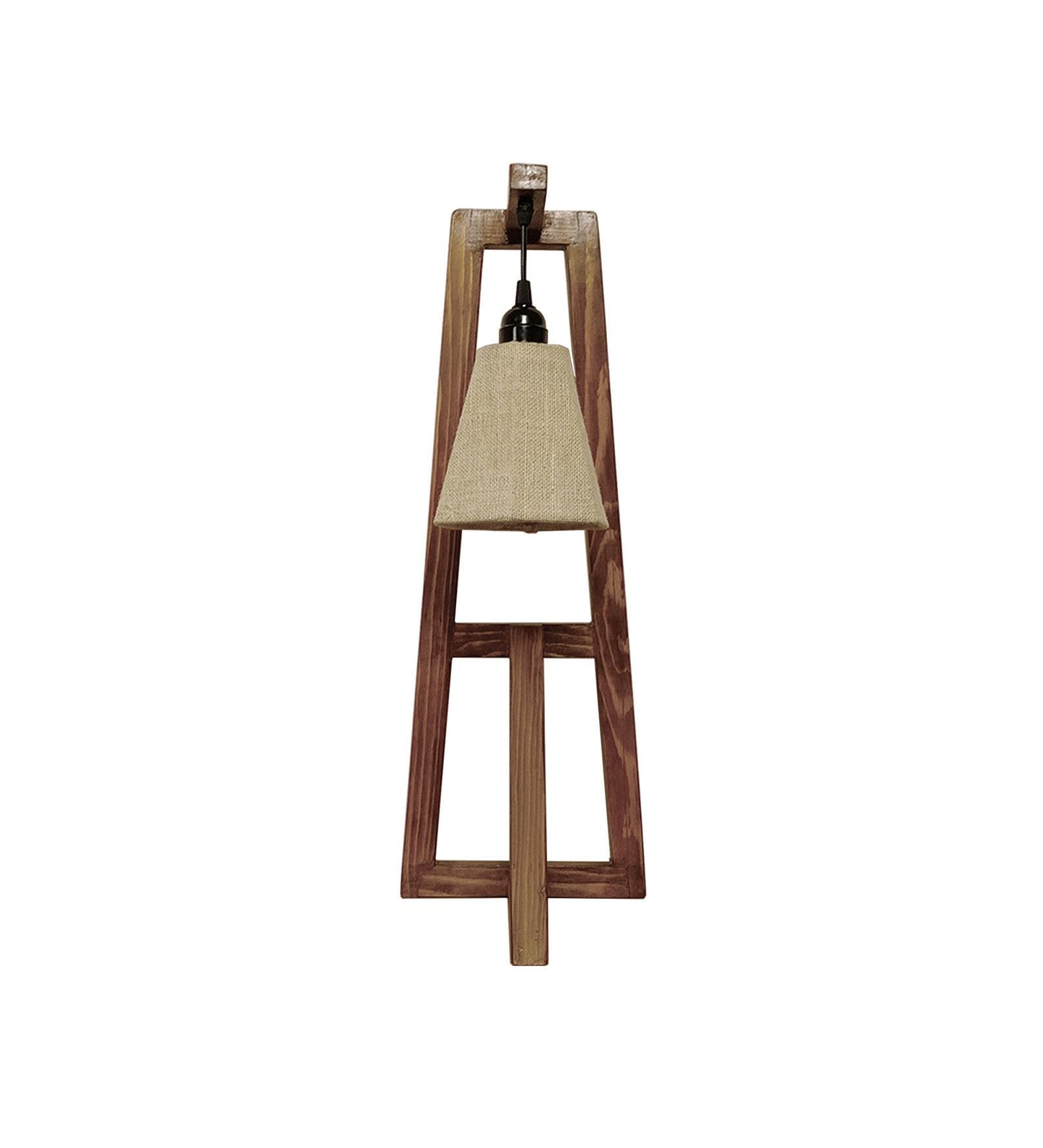 Speak Brown Wooden Table Lamp with with Jute Lampshade