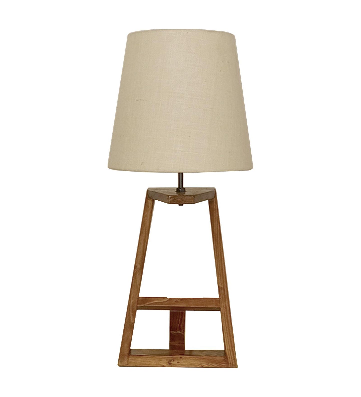 Wave Wooden Table Lamp with Jute Lampshade