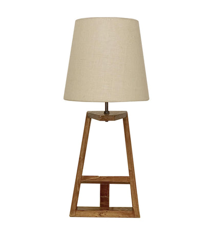 Wave Wooden Table Lamp with Jute Lampshade