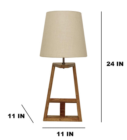 Wave Wooden Table Lamp with Jute Lampshade