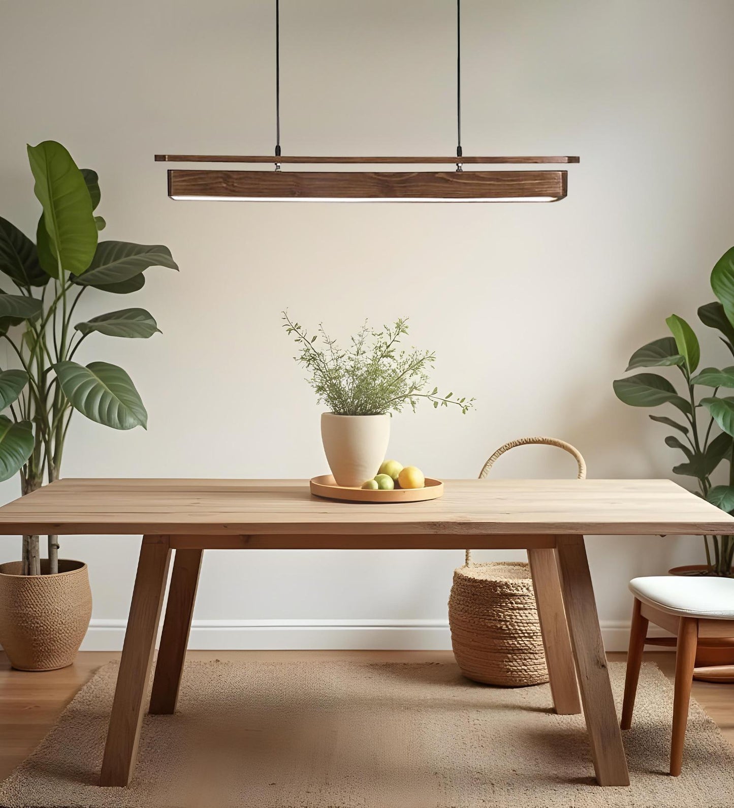 Smoke Deco 36 Brown Wooden LED Hanging Lamp