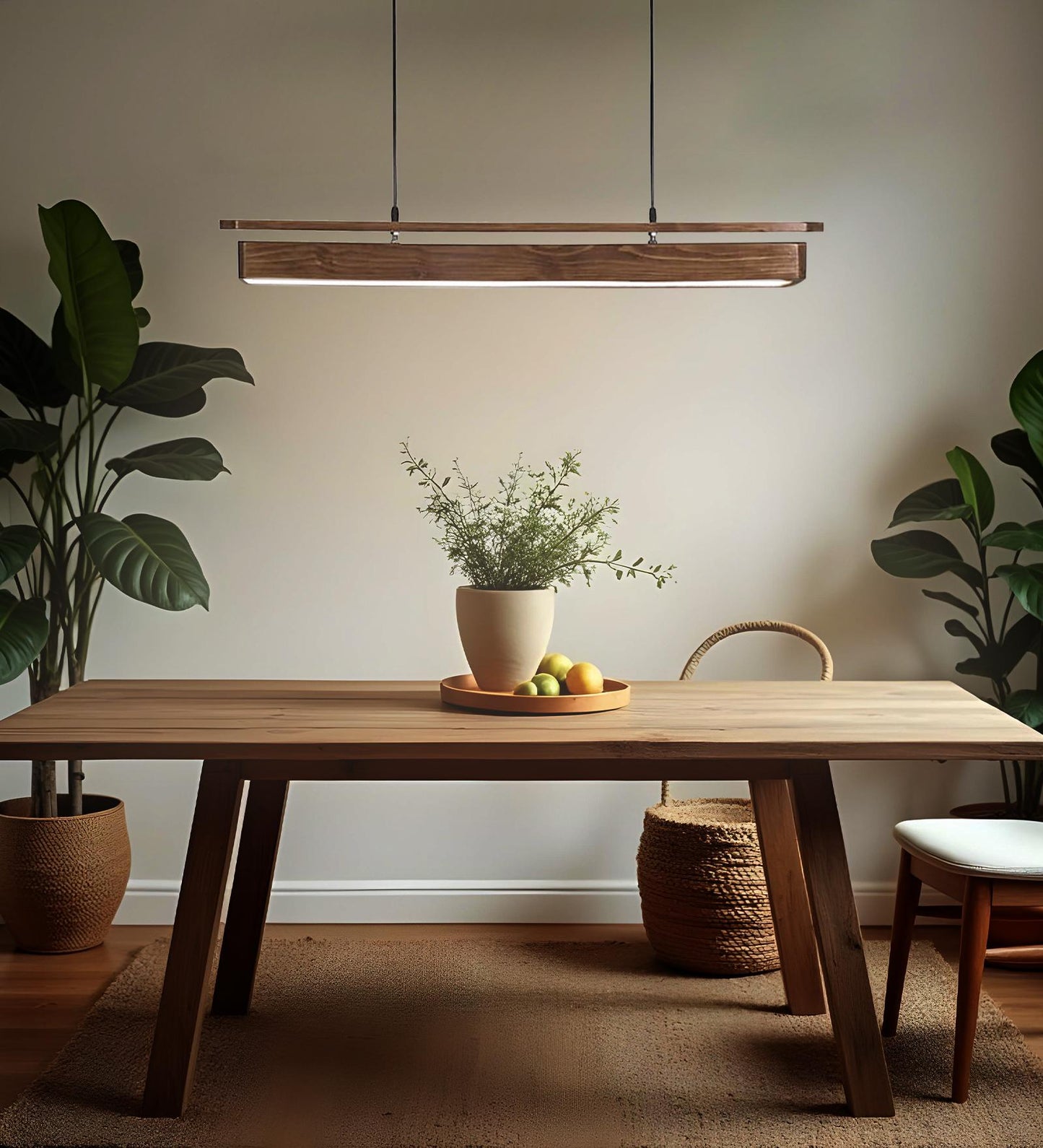 Smoke Deco 36 Brown Wooden LED Hanging Lamp