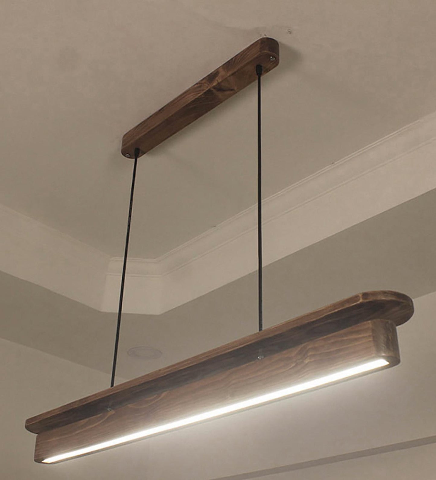 Smoke Deco 36 Brown Wooden LED Hanging Lamp