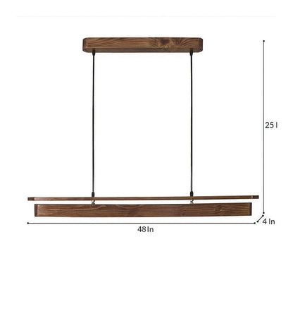 Smoke Deco 48 Brown Wooden LED Hanging Lamp