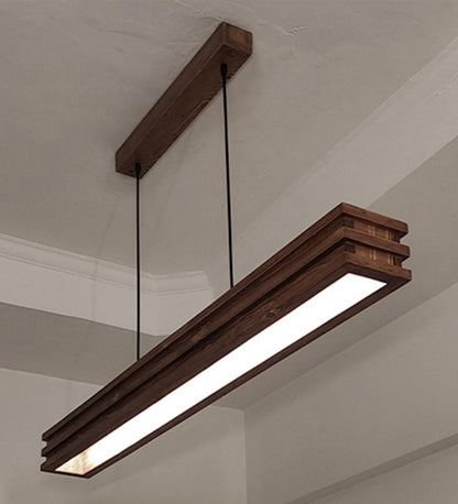 New 48 Brown Wooden LED Single Hanging Lamp