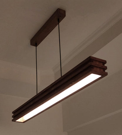 New 48 Brown Wooden LED Single Hanging Lamp