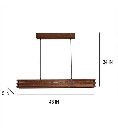 New 48 Brown Wooden LED Single Hanging Lamp