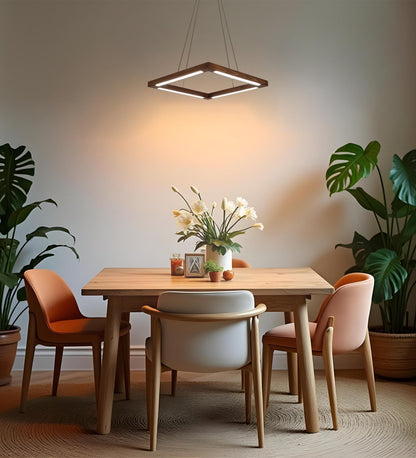 Ruby Triangular Brown LED Hanging Lamp