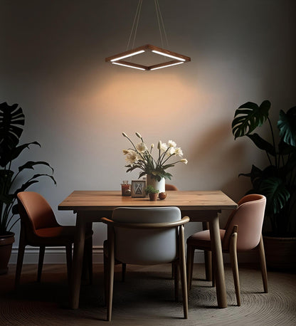 Ruby Triangular Brown LED Hanging Lamp