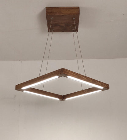 Ruby Triangular Brown LED Hanging Lamp