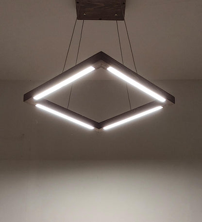 Ruby Triangular Brown LED Hanging Lamp