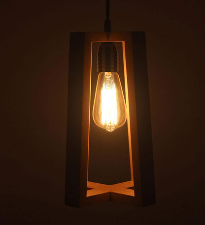 Smog Brown Wooden Single Hanging Lamp