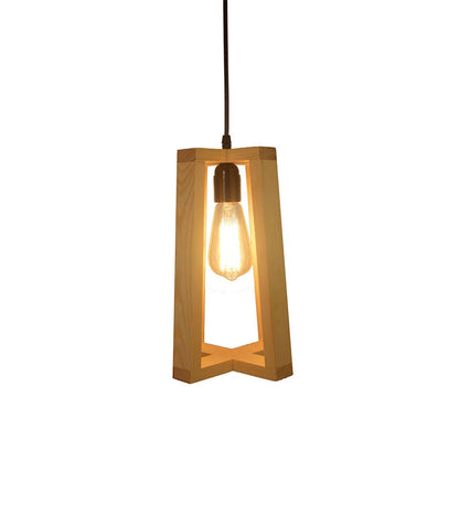 Smog Brown Wooden Single Hanging Lamp