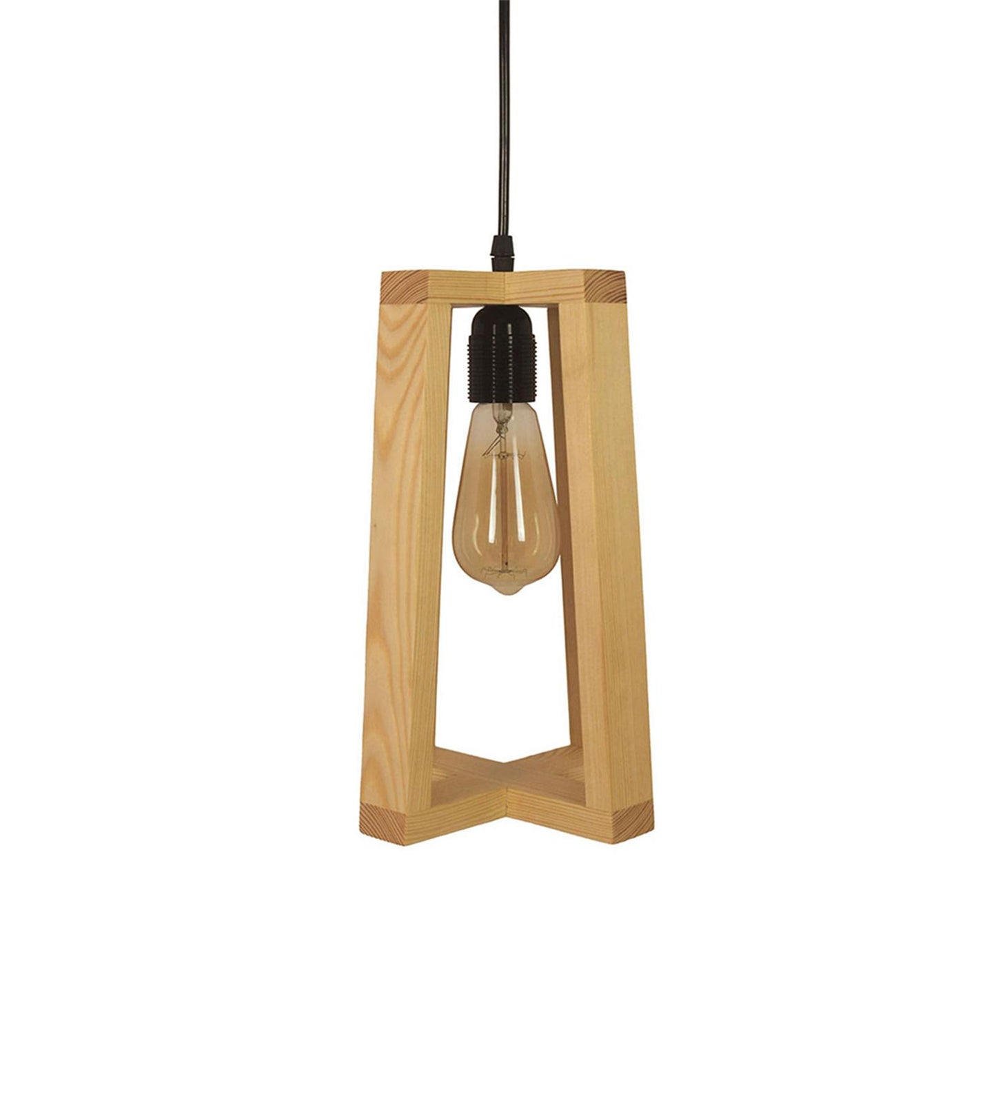 Smog Brown Wooden Single Hanging Lamp