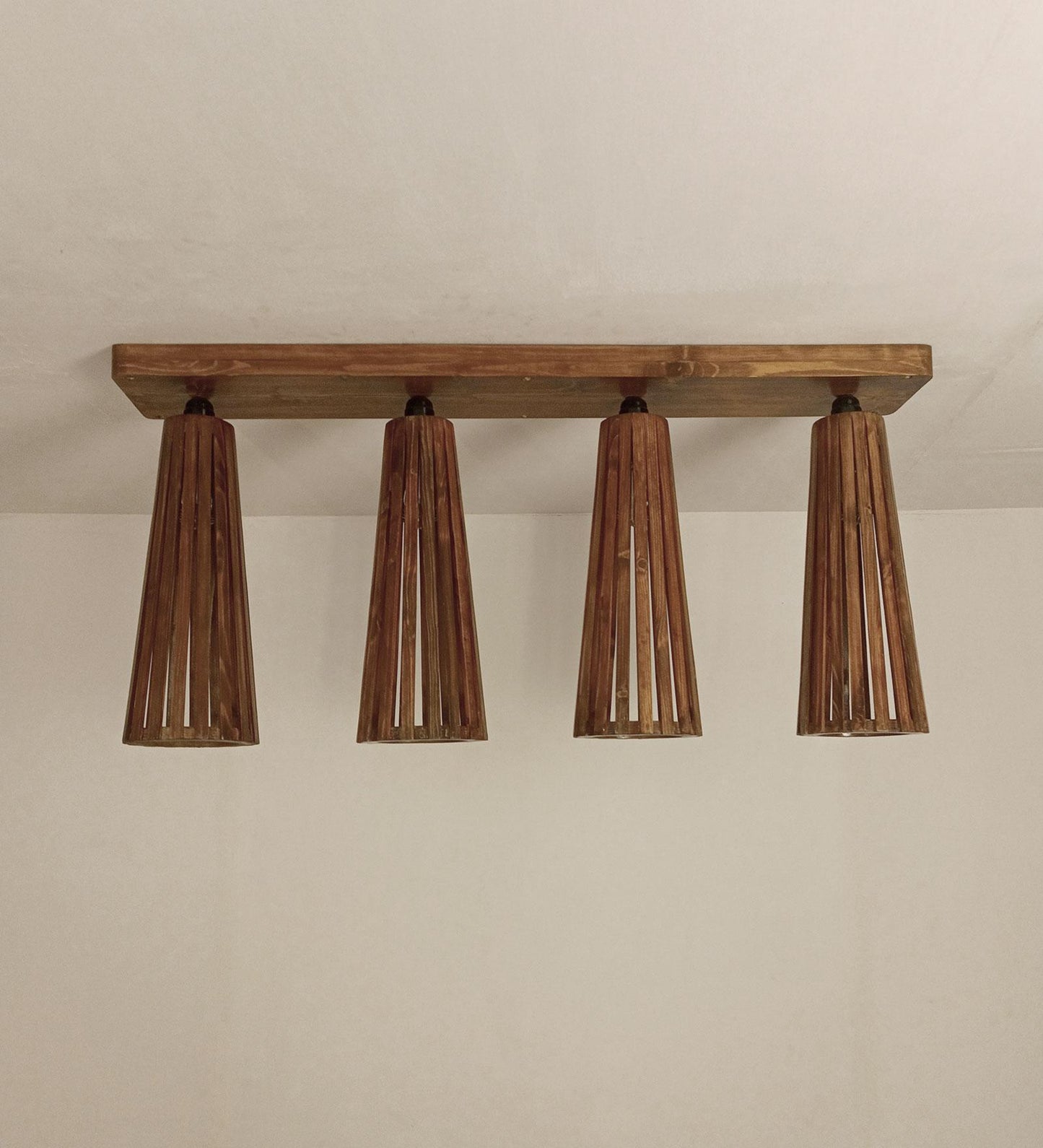 Aura Brown Wooden 4 Series Ceiling Lamp
