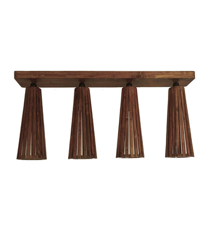 Aura Brown Wooden 4 Series Ceiling Lamp