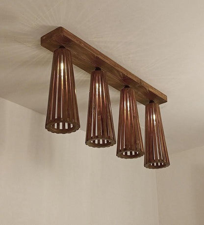 Aura Brown Wooden 4 Series Ceiling Lamp