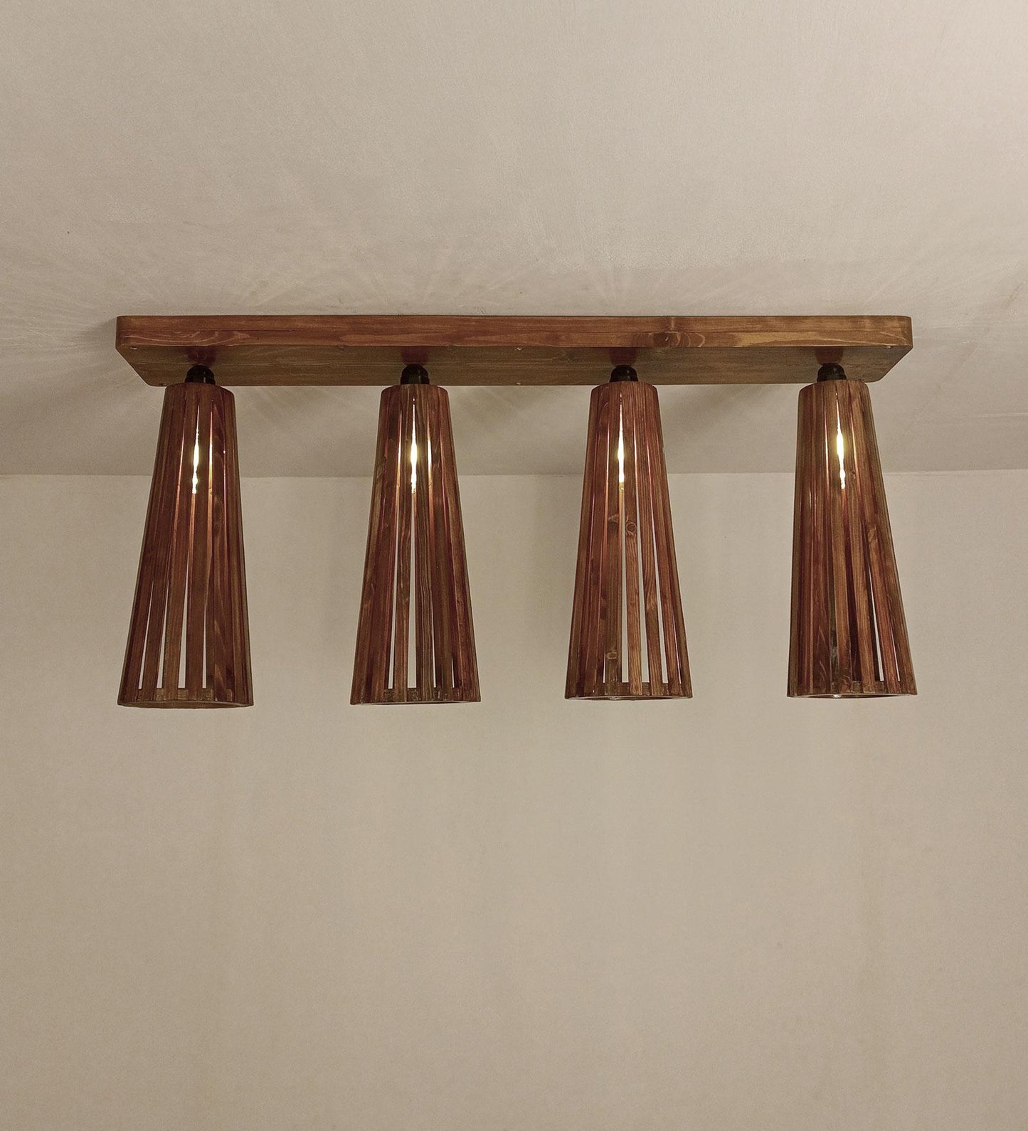 Aura Brown Wooden 4 Series Ceiling Lamp