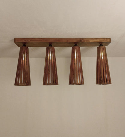 Aura Brown Wooden 4 Series Ceiling Lamp