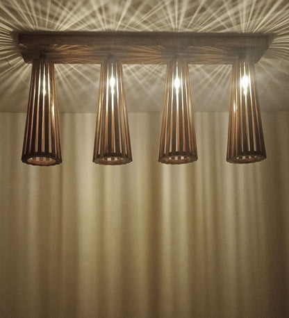 Aura Brown Wooden 4 Series Ceiling Lamp