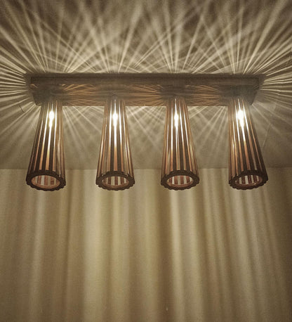 Aura Brown Wooden 4 Series Ceiling Lamp