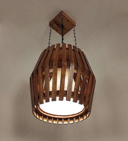 Celestial Brown Wooden Single Hanging Lamp