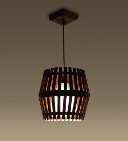 Celestial Brown Wooden Single Hanging Lamp