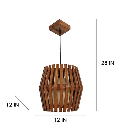 Celestial Brown Wooden Single Hanging Lamp