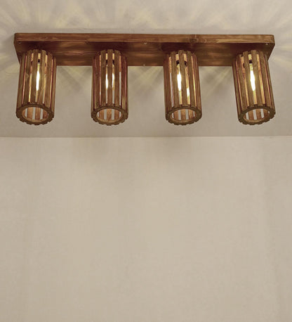Poppy Brown Wooden 4 Series Ceiling Lamp