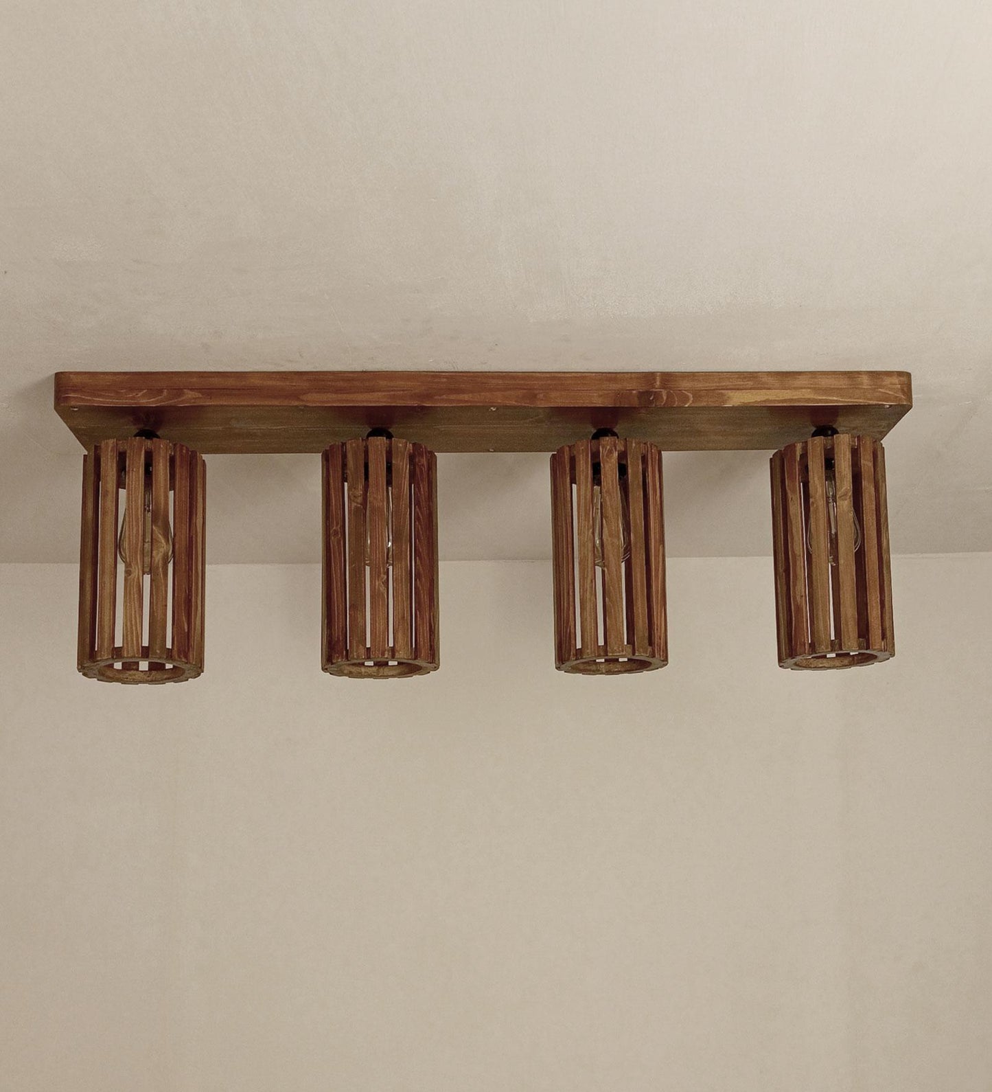 Poppy Brown Wooden 4 Series Ceiling Lamp