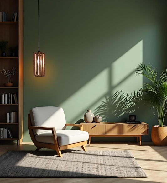 Poppy Brown Wooden Single Hanging Lamp