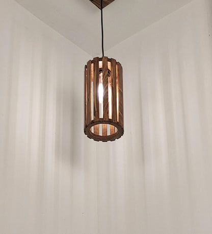 Poppy Brown Wooden Single Hanging Lamp