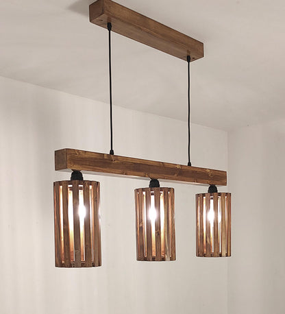 Poppy Brown Wooden 3 Series Hanging Lamp