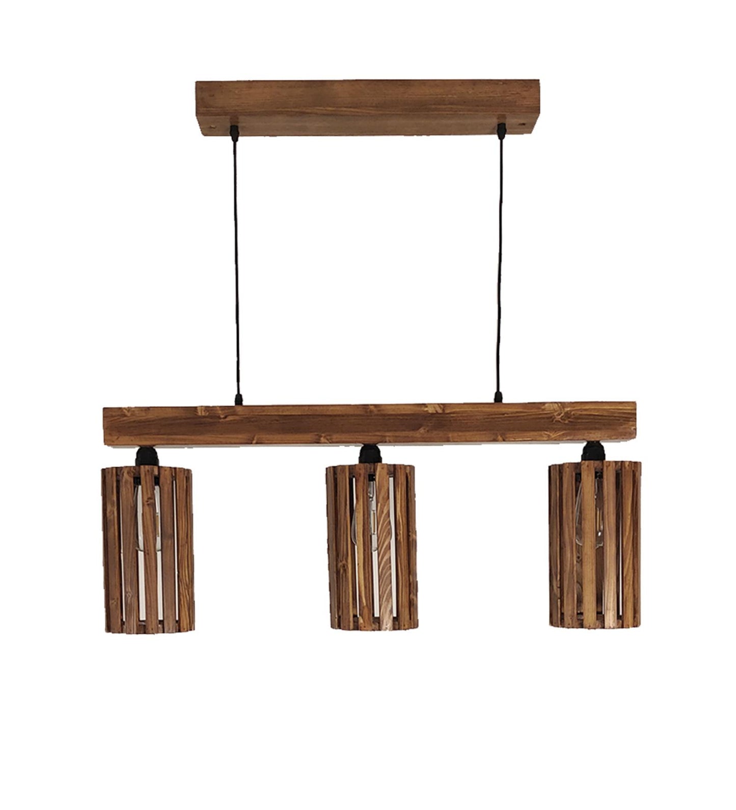 Poppy Brown Wooden 3 Series Hanging Lamp