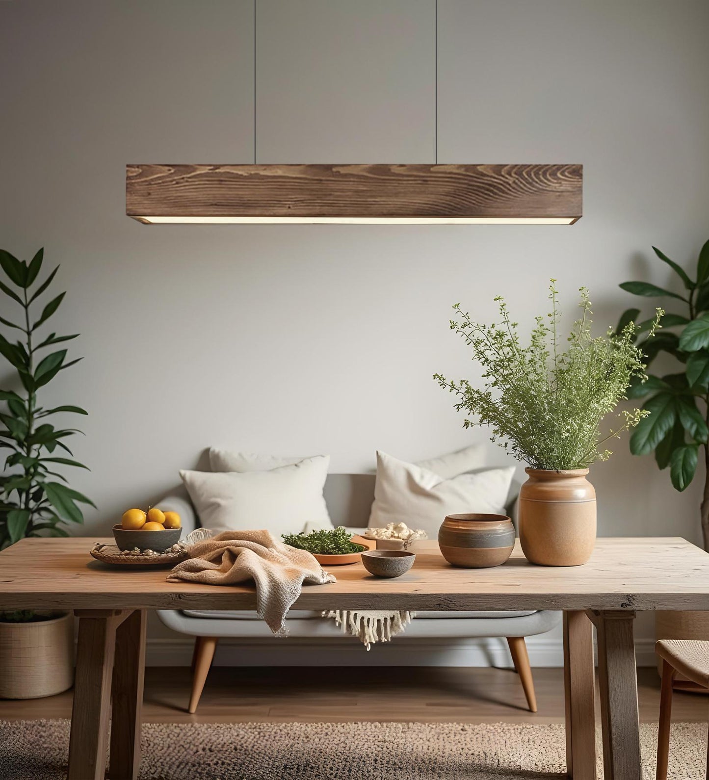 Fir 36 Brown Wooden LED Hanging Lamp