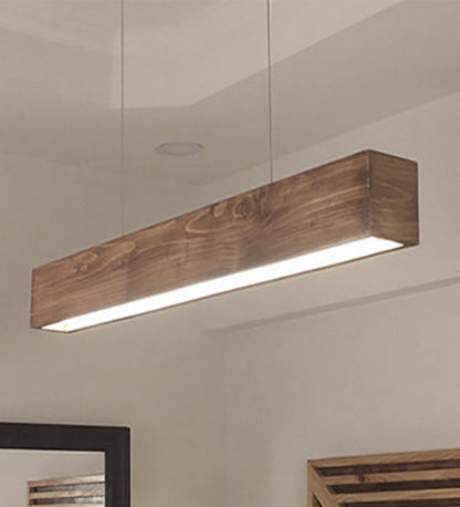 Fir 36 Brown Wooden LED Hanging Lamp