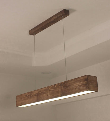 Fir 48 Brown Wooden LED Hanging Lamp
