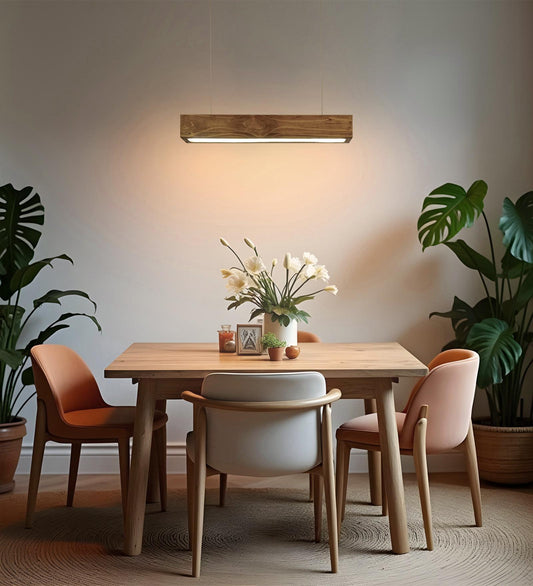 Fir 24 Brown Wooden LED Hanging Lamp