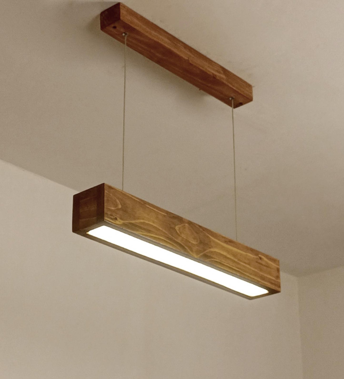 Fir 24 Brown Wooden LED Hanging Lamp
