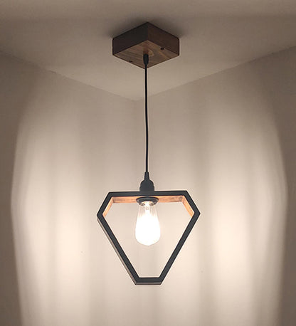 Make Brown Wooden Single Hanging Lamp