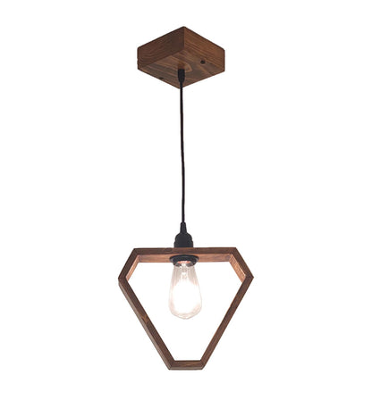 Make Brown Wooden Single Hanging Lamp