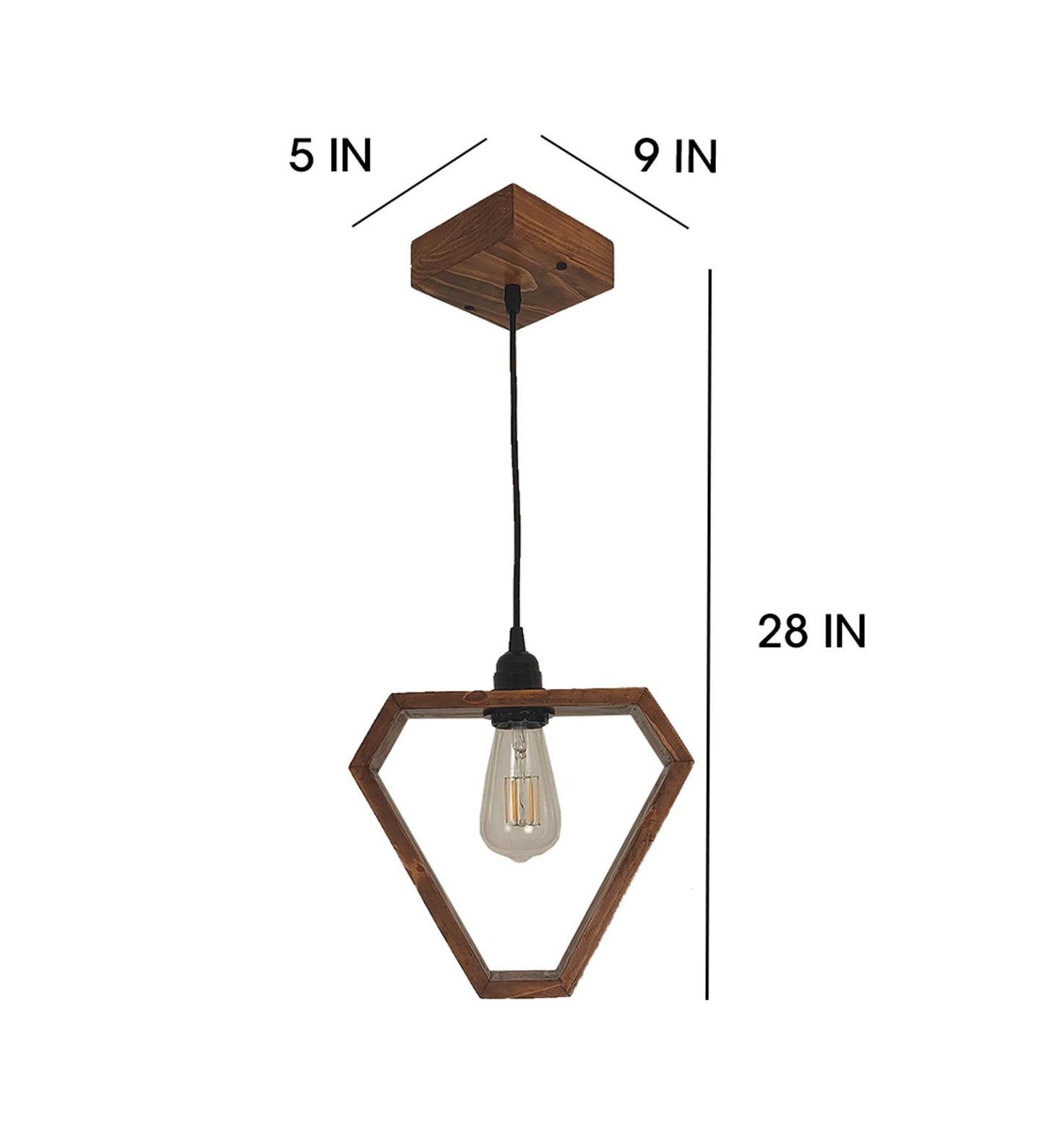Make Brown Wooden Single Hanging Lamp
