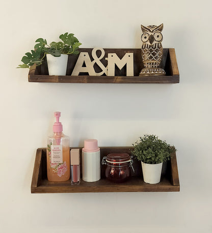 Ease set of 2 Wooden Wall Shelf Organiser
