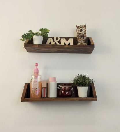 Ease set of 2 Wooden Wall Shelf Organiser