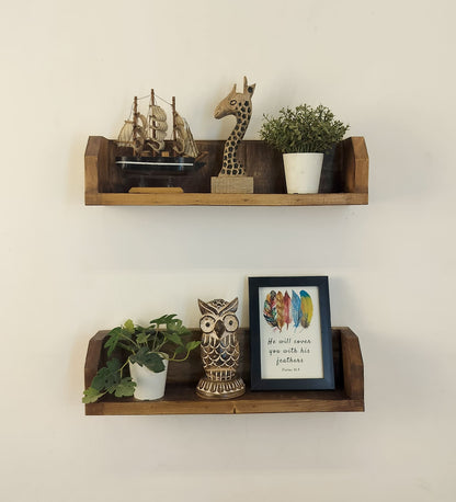 Ask set of 2 Wooden Wall Shelf Organiser