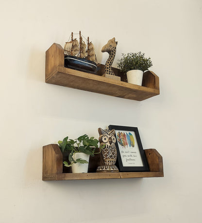 Ask set of 2 Wooden Wall Shelf Organiser