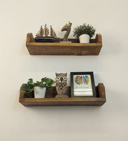 Ask set of 2 Wooden Wall Shelf Organiser